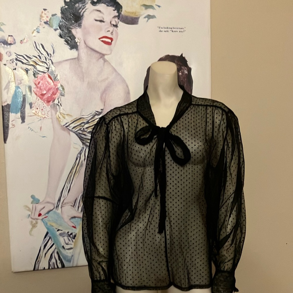 Elegant Black Sheer Women's Top